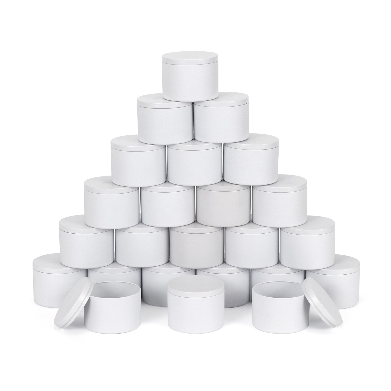 in stock Wholesale White Round Two Pieces Stretch Jar Candle Jar Sealed Aromatherapy Candle Iron Jar 4OZ Tinplate Jar