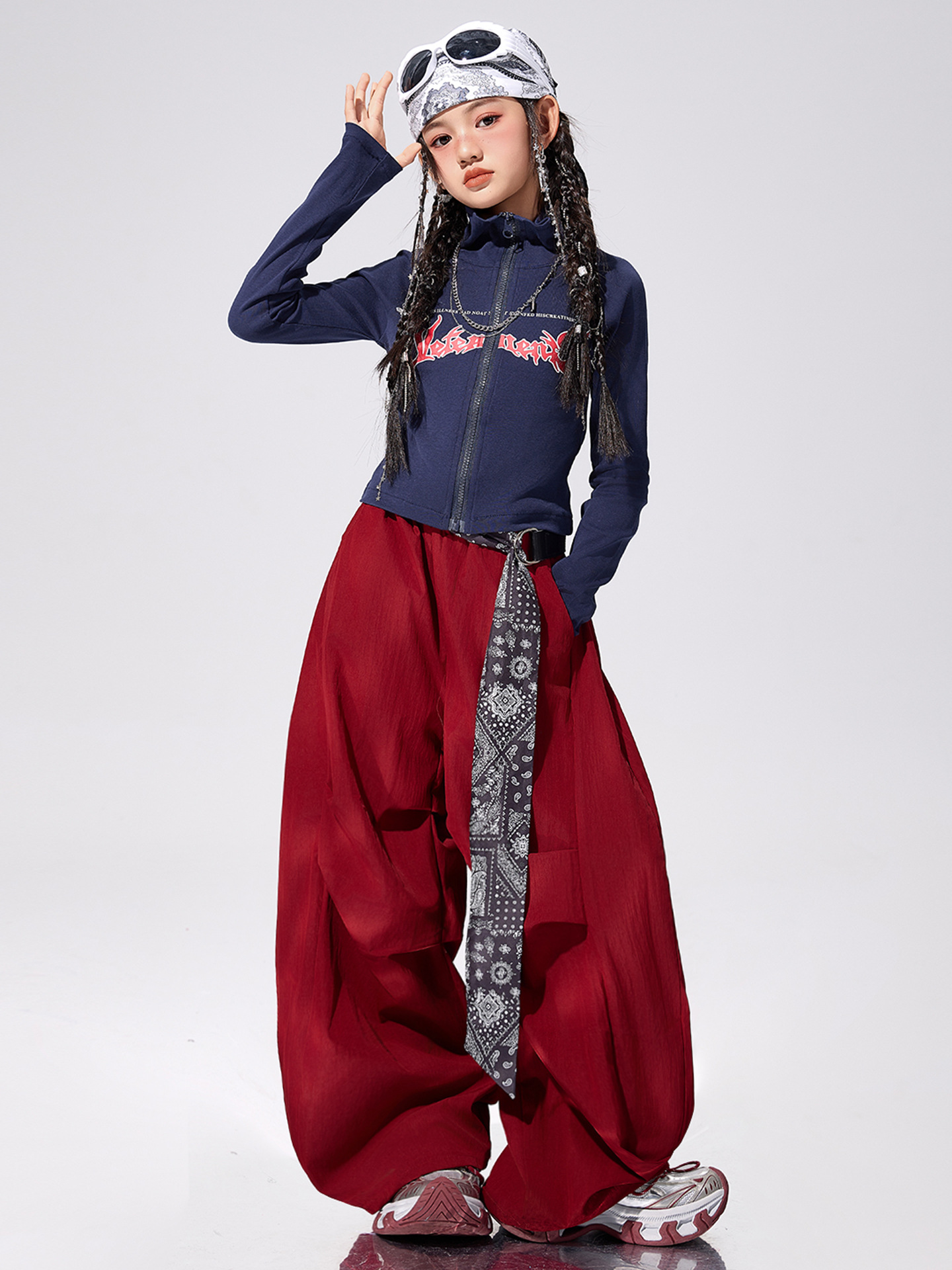 Trajes de jazz de chicas de moda cool y de moda para niños jazz callejero trajes de espectáculo de Año Nuevo de chicas de otoño y invierno