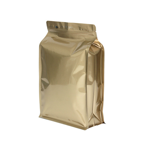 Tea nut snack food aluminum film eight-sided seal bag self-standing packaging candy roasted seeds and nuts snack zipper packaging bag