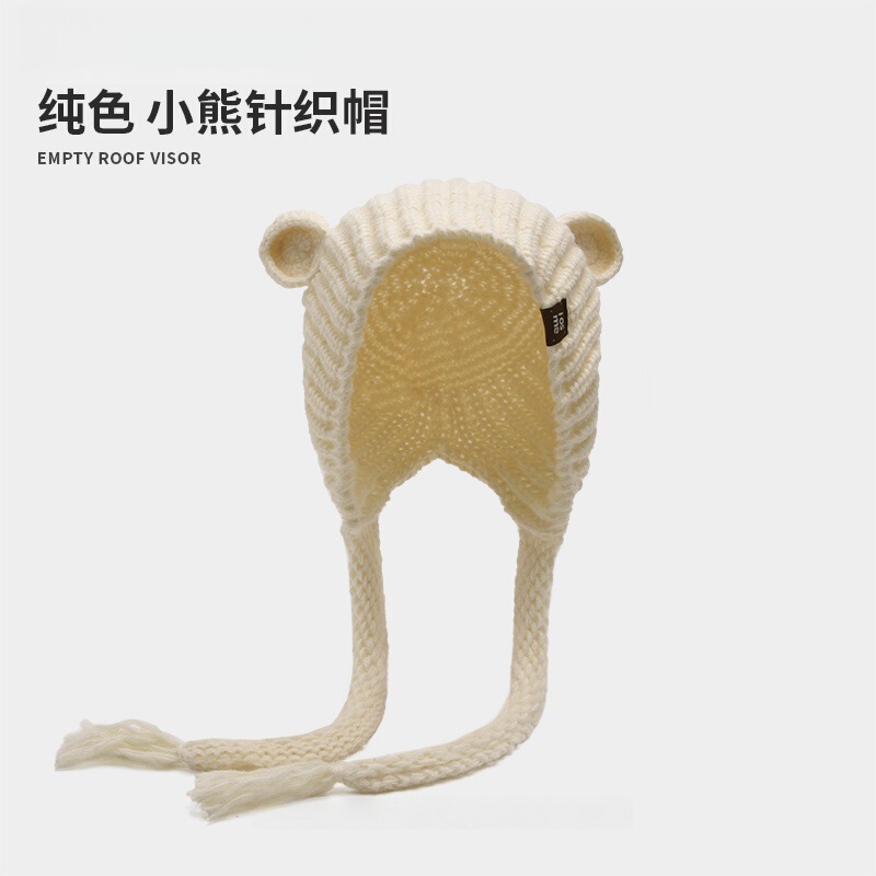 秋冬季针织帽女长耳朵兔可爱条纹毛线帽保暖护耳小众个性冷帽子|undefined