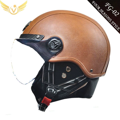 Motosiklet kaskı (dəbilqə), Men and Women, Four-Season Motorcycle - brown-short-transparent-mirror