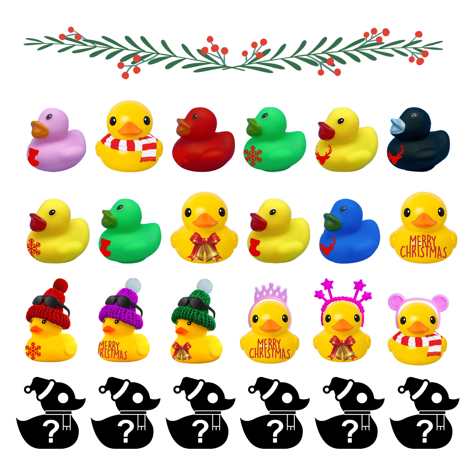 Christmas Rubber Duck Blind Box 24 Grid Creative Toys display picture 3