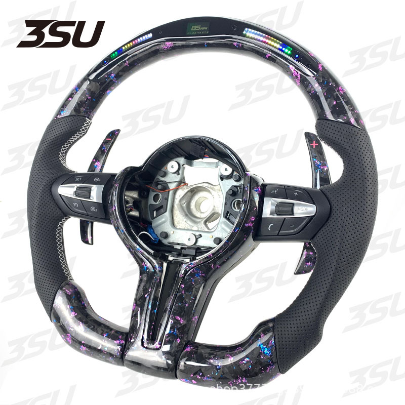 Suitable for Bmw X1X3X4X5X6 T-Shaped Carbon Fiber Steering Wheel Led Display Car Steering Wheel