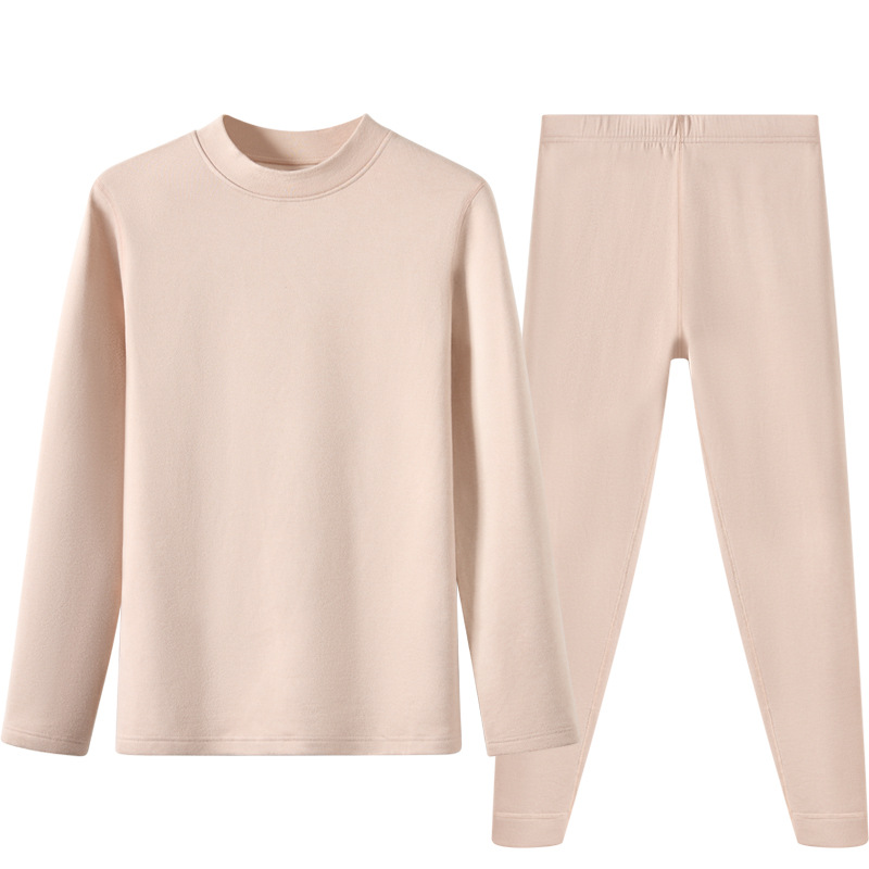 Ropa interior térmica para mujer, cuello grueso medio-alto, protección contra el frío, ropa de otoño de seda de cachemira, traje de pantalones largos, invierno caliente