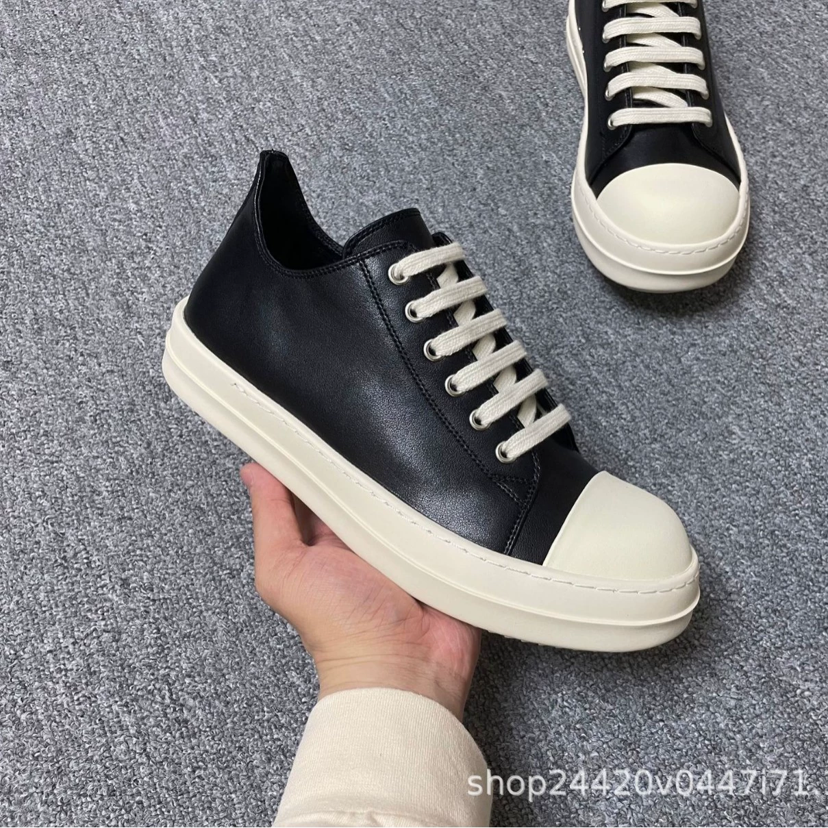 Туфли с большим носком, мужские летние туфли на толстой подошве, замена на плоской подошве, повседневные черные кроссовки, американский уличный нишевый дизайн, горячий стиль