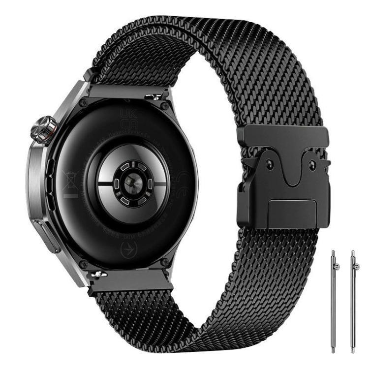 22mm milanese correa paracaídas fichaje diseño convexo malla de acero inoxidable universal