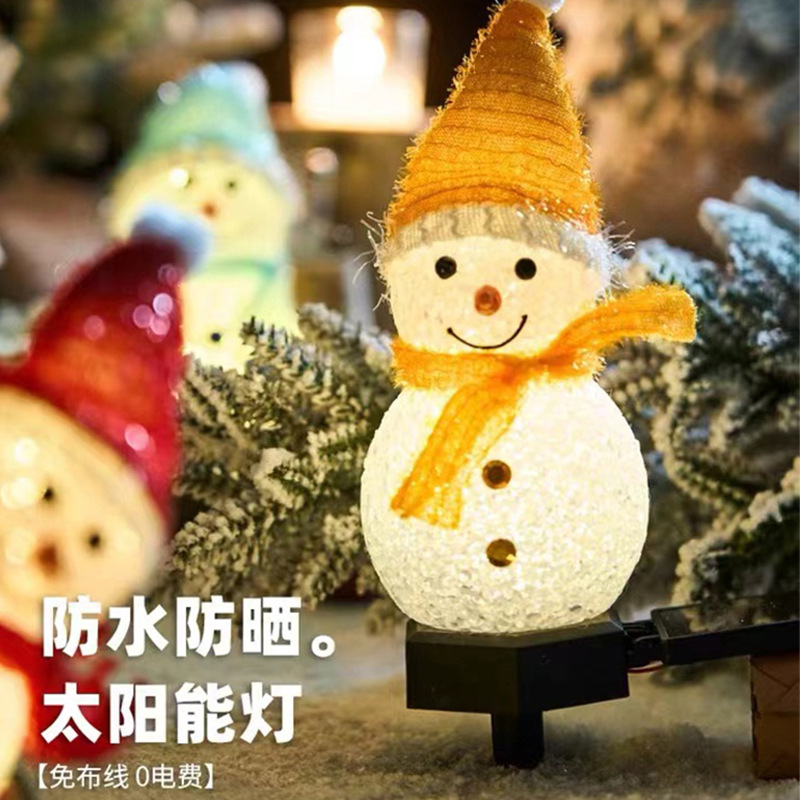 Christmas solar snowman string lights, outdoor courtyard Christmas decoration