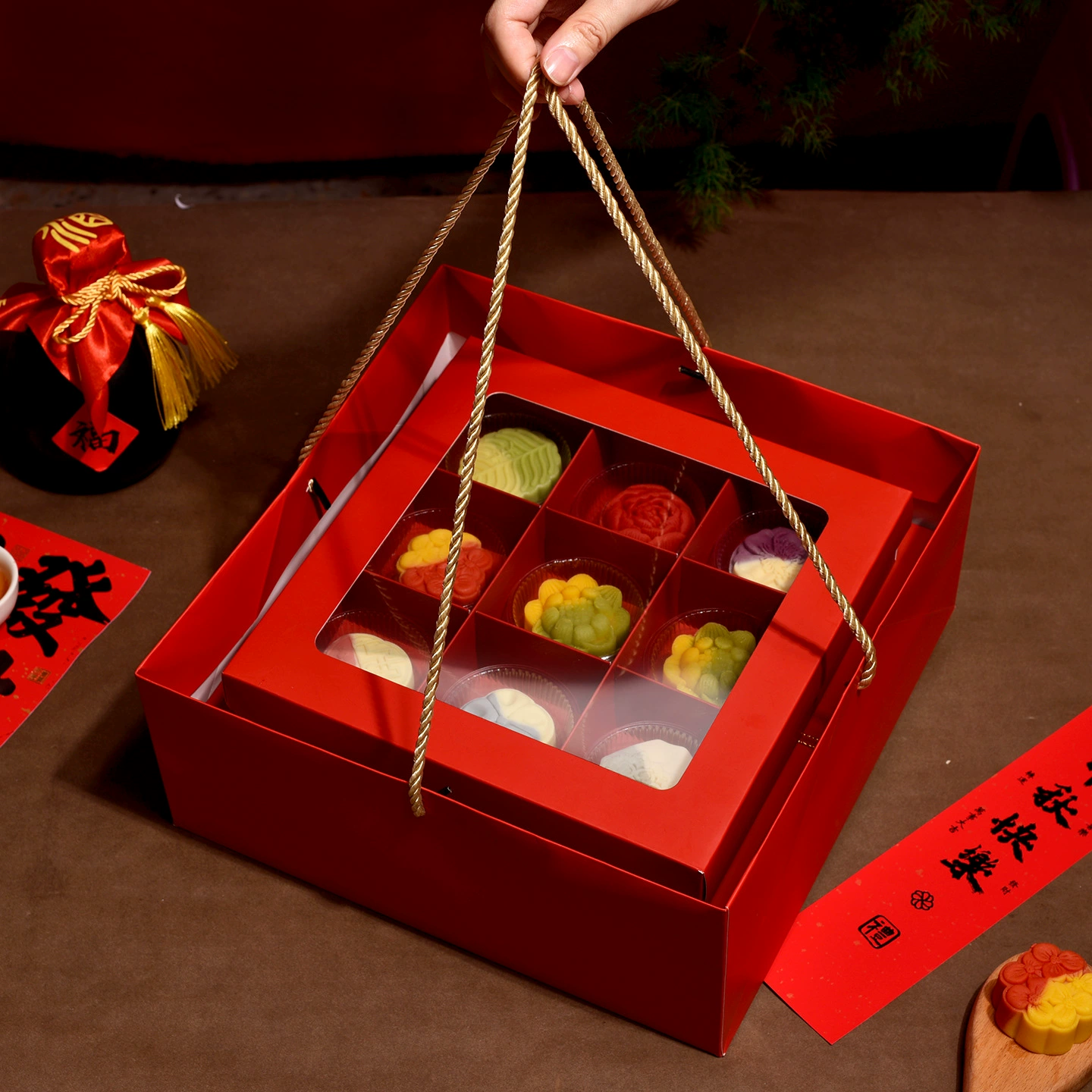 Новая модель 2026 года: прозрачная подарочная коробка с 46 отделениями для лунных пряников, свадебного торта, упаковка для подарков на Фестиваль серебряной осени