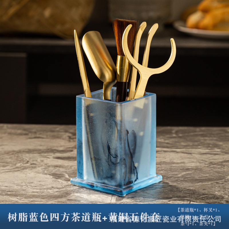 Ceremonia del té transfronteriza seis caballeros combinación conjunto completo de piezas de té kung fu bambú té abrazaderas de té pinzas madera sólida