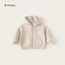宥宝童装2025秋季新款男童卫衣开衫纯色女孩子上衣儿童连帽外套