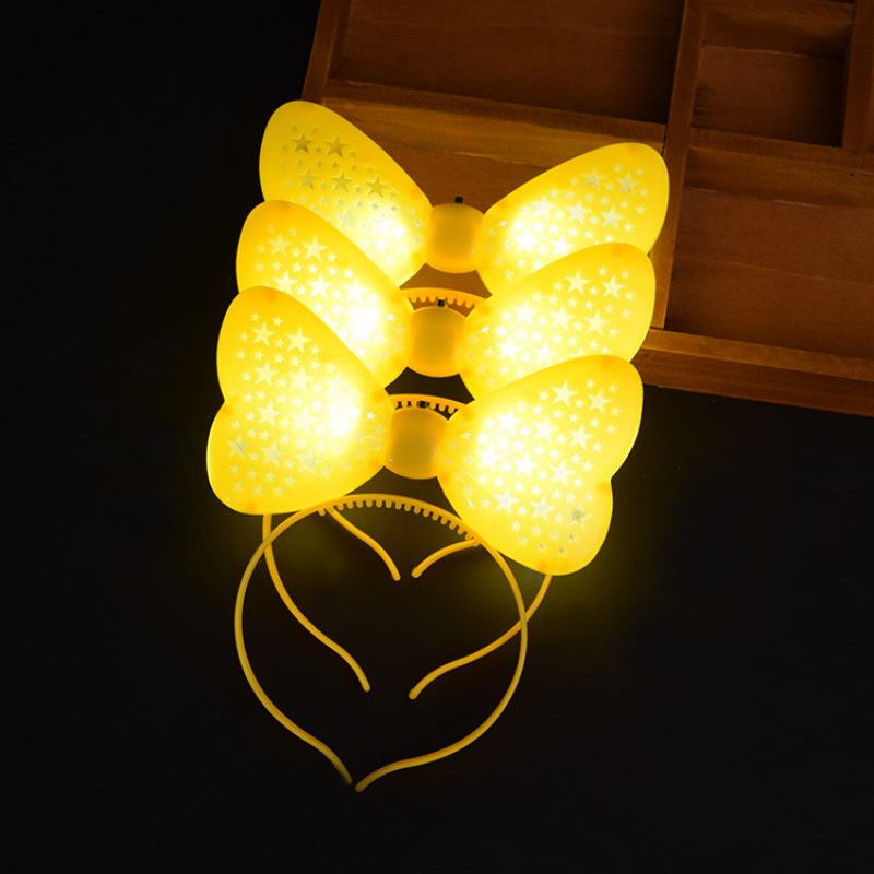 Estrellas de pentacos amarillos palos de apoyo estrella fluorescente palos de concierto accesorios para niños espectáculo brillante toque de pelo bandas