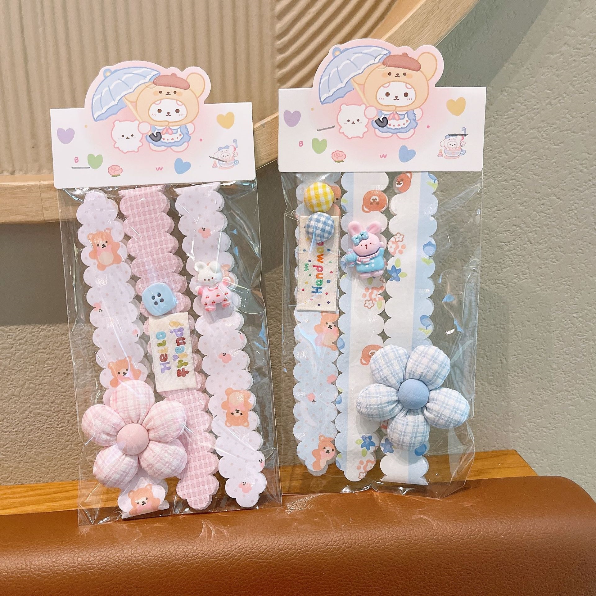 Flores de punto para niños velcro clip para el cabello bandas de cabello para bebés pestañas toque de cabello para niñas correa para el cabello