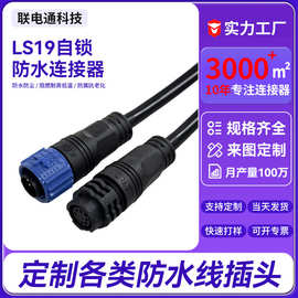 LS19自锁防水连接器锂电池大电流转接线智能家居公母对接航空插头