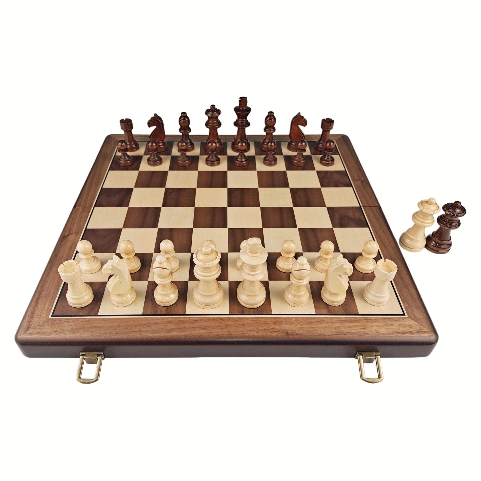 Juego de ajedrez de alta gama, juego de estudiantes para niños y adultos, tablero de madera plegable magnético, ajedrez de madera