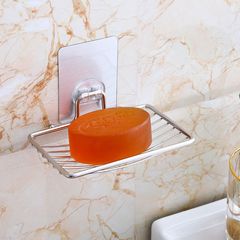 跨境浴室壁掛式免打孔肥皂架 家用304不鏽鋼衛生間盒香皂架廠家