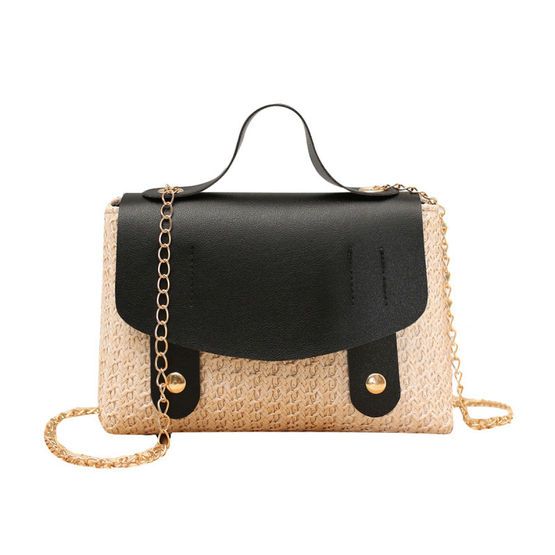 Otoño de 2025 nuevo estilo de moda de paja inns molino de viento costura bolso pequeño cubierto bolso de mujer hombro mochila