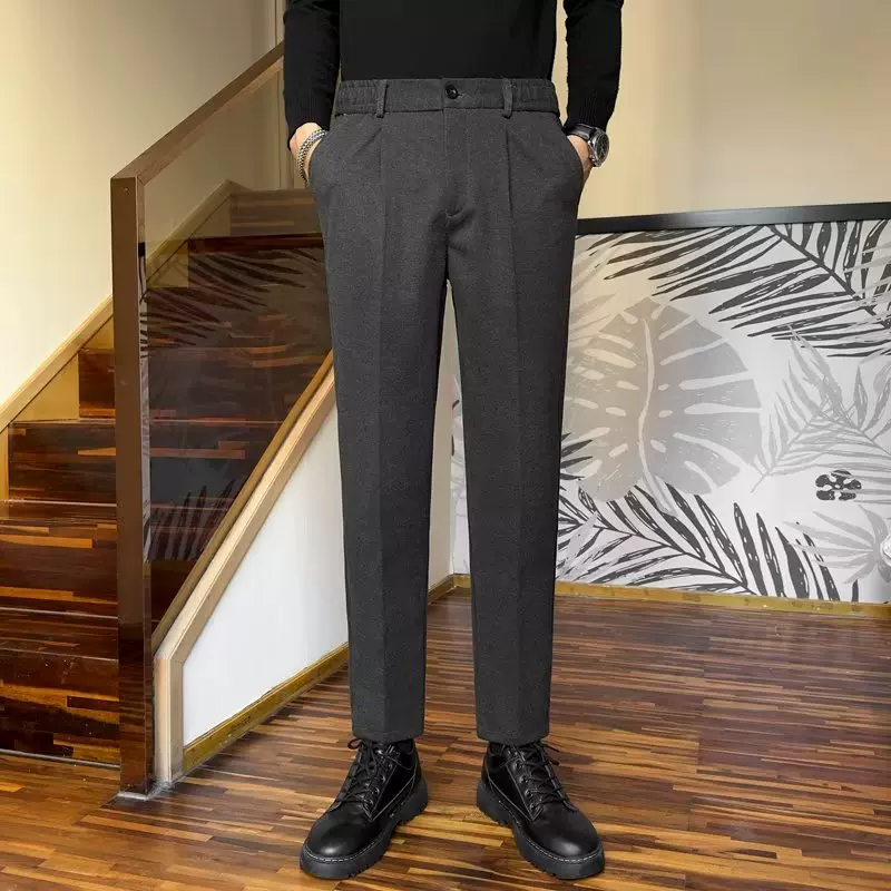 厂家批发休闲西装裤男士商务裤子春秋季韩版潮流九分裤修身西裤