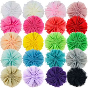 Europe and the United States hot-selling shabby retro raw edge chiffon flower foreign trade children's head flower DIY headdress clothing accessories spot