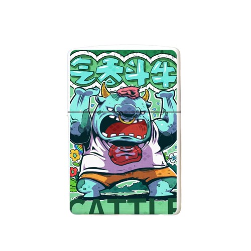 Metal Chinese Zodiac Candles Cigarette Lighter with Lucky New Year Messages, Windproof Kerosene Cigarette Lighter, Supports Dropshipping