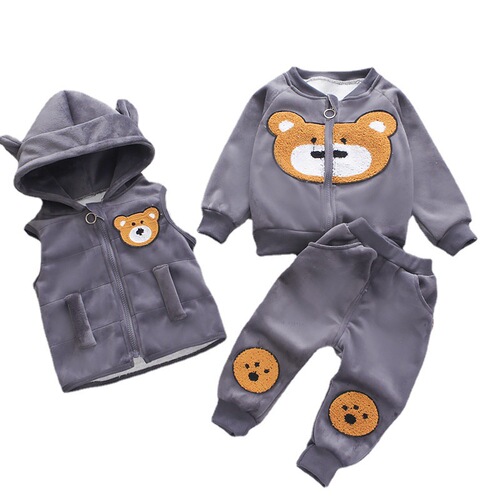 Children's clothing new autumn set for girls three-piece set children's autumn clothes autumn style boys set foreign trade distribution