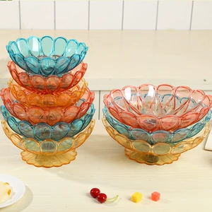 High Foot Light Luxury Nordic Style Plastic Fruit Plate Home Living Room Transparent Crystal Creative Network Red Tea Table Snack Box