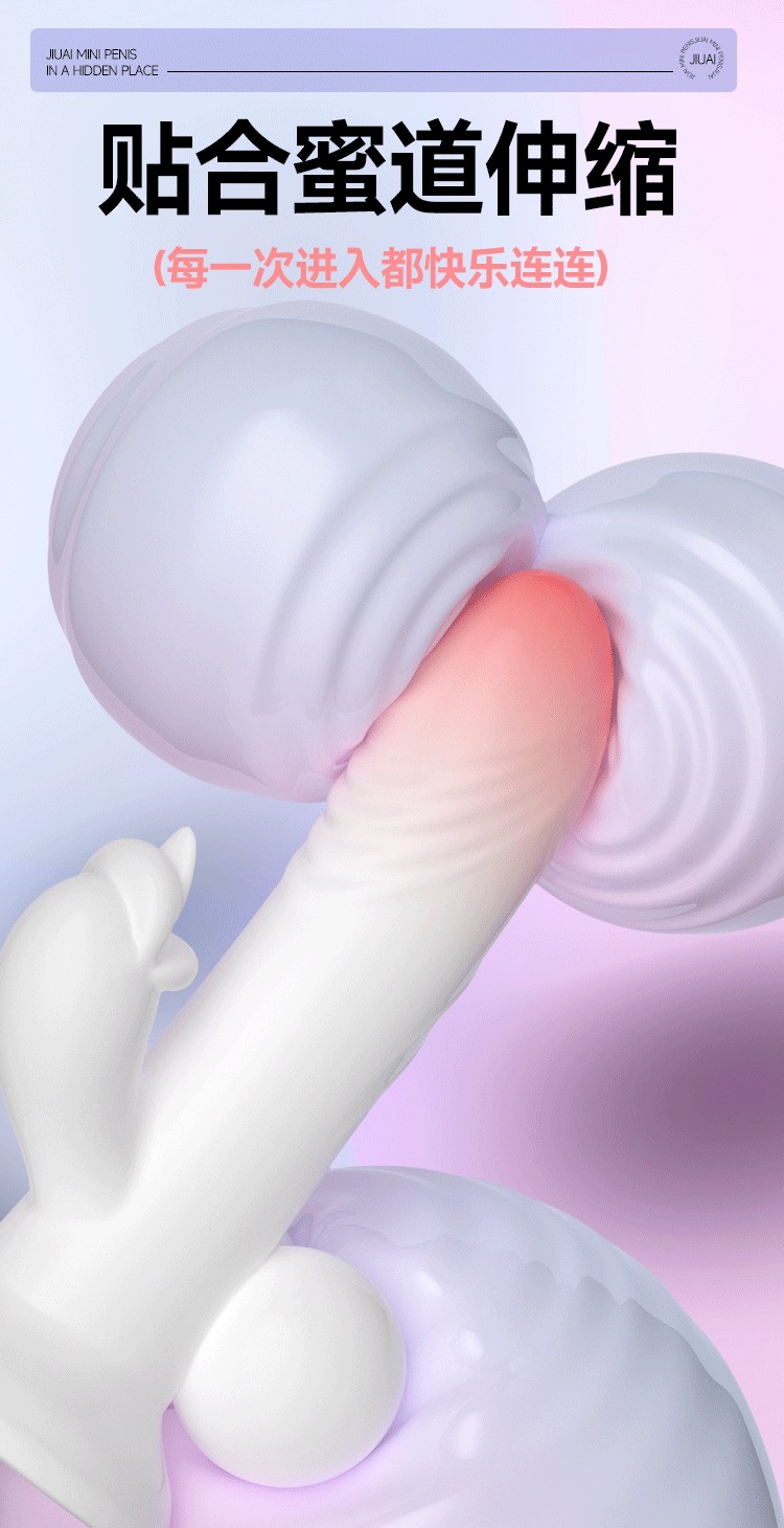 Jiuai Silicone Realistic Dildo with Telescopic Vibration for Women — detail image 8