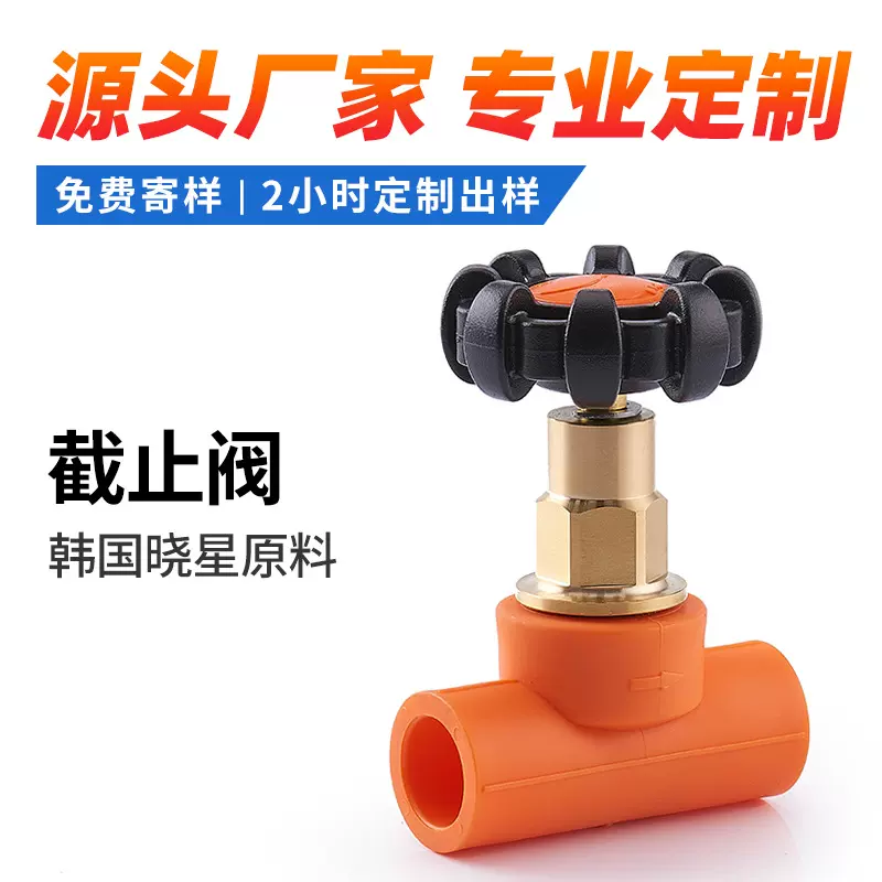 PPR水管热熔管件4分6分水管配件20铜阀芯ppr截止阀自来阀门定制