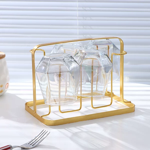 Nordic Light Luxury Household Portable Cup Holder Mark Tea Cup Glass Cup Storage Rack Water Cup Holder Inverted Draining Cup Rack