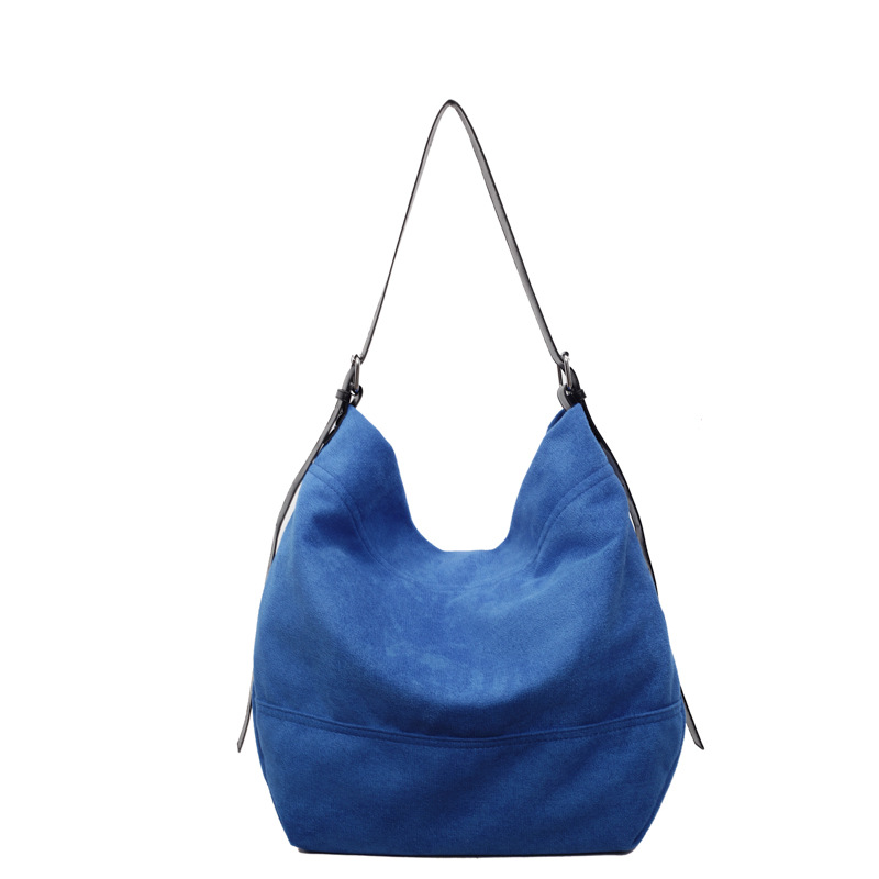 Bolsa de cubo de gran capacidad esmerizada transfronteriza para mujeres 2025, otoño y invierno, nueva bolsa de hombro coreana de alto valor de cara, bolsa de tendencia debajo de la axila