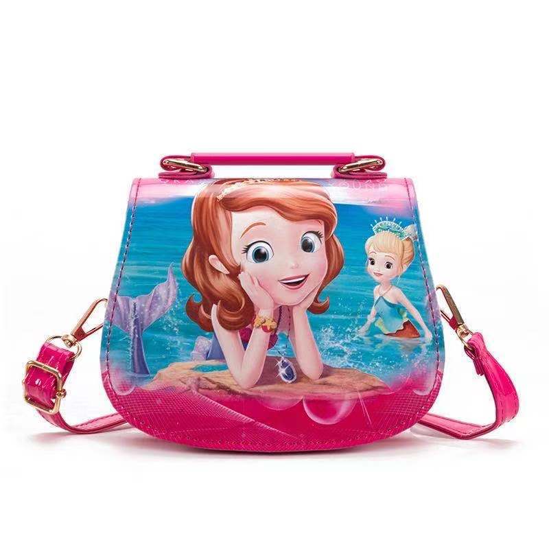 Niños bolsa de hielo princesa bolso de las niñas estilo coreano mochila princesa Elsa lindo hombro bolsa de mensajero al por mayor