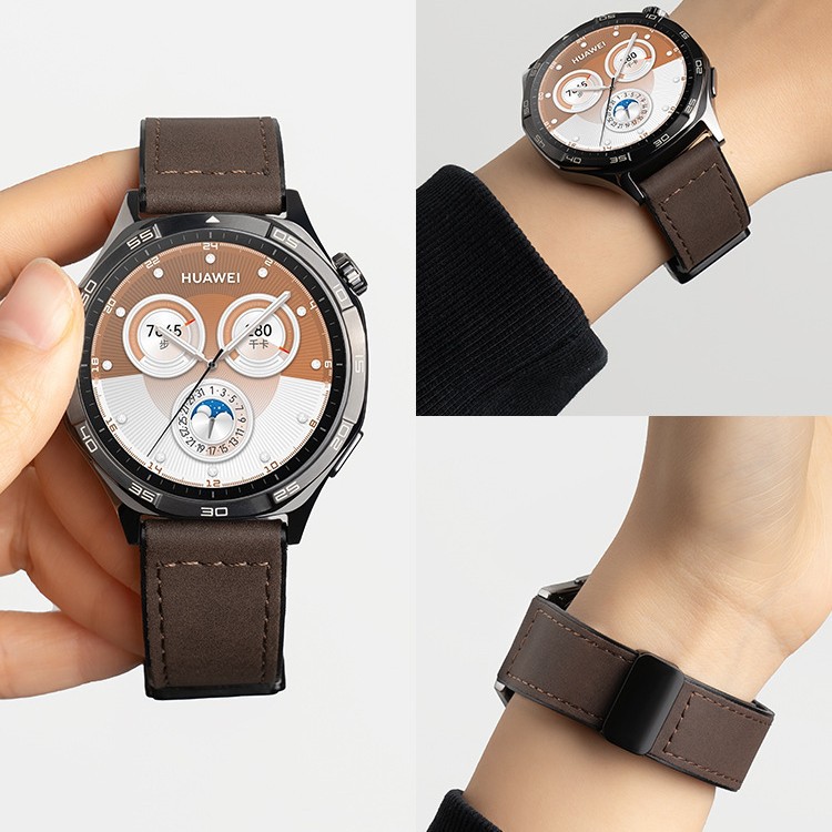 Suitable for Xiaomi S4Sprot Watch Strap Crazy Horse Pattern Leather Magnetic Buckle Silicone Xiaomi S3 Silicone Sports Strap
