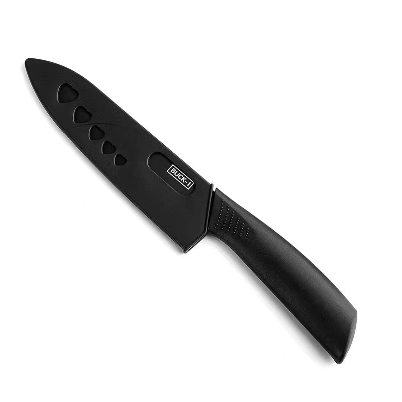 Cuchillo de chef negro antideslizante + funda de cuchillo