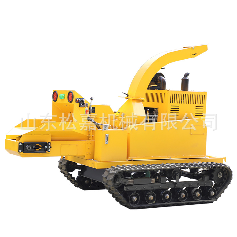 Paja de jardín verde gran rastreo triturador de ramas de madera de vid equipo de trituración de residuos de madera de alimentación automática