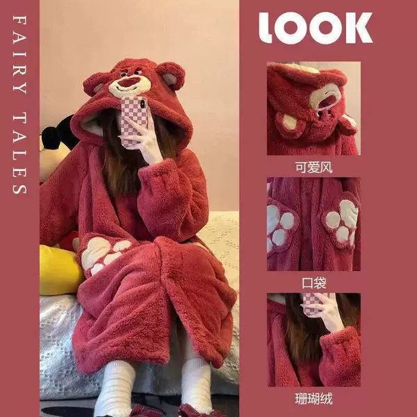 Strawberry, bathrobe