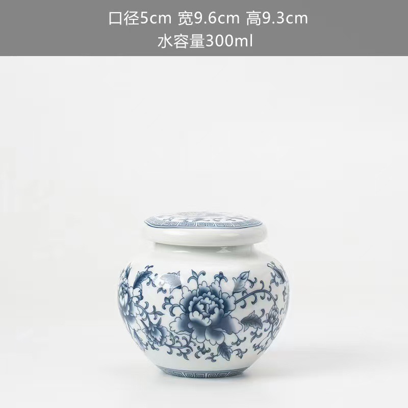 작은 통통한 모란 꽃 항아리