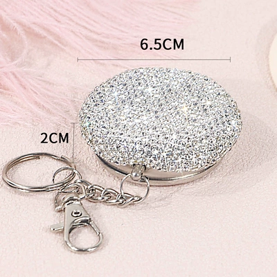 Cross-Border Hot-Selling Rhinestone-Encrusted Ashtray, Car ashtray - 046601-portable-ashtray-white-diamond