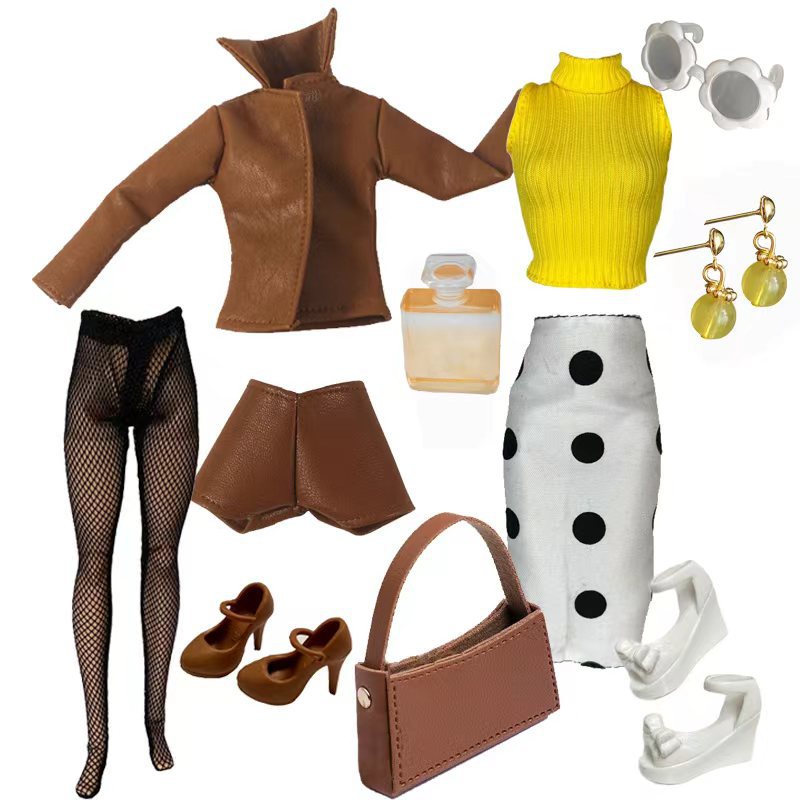 Conjunto de Ropa para Muñeca 6 Puntos 30 cm Tela para Muñecas BJD