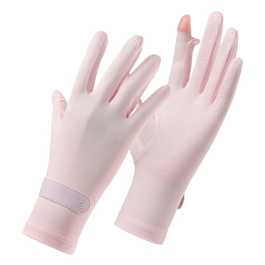 Guantes de protección solar Verano de seda de hielo de las mujeres deportes al aire libre sensibles al hielo fino transpirable antideslizante montar Flip guantes de pantalla táctil