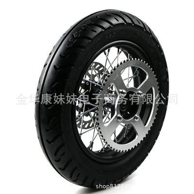 90/90-12 motorcycle rear wheel, equipped Motorcycle wheel hub