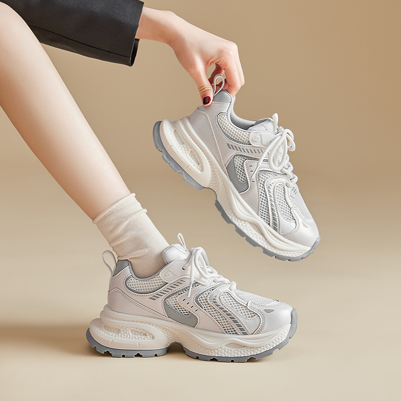 Zapatos Deportivos Casuales de Malla con Suela Gruesa para Mujer, Estilo Aogushiden, Novedad Otoño 2025