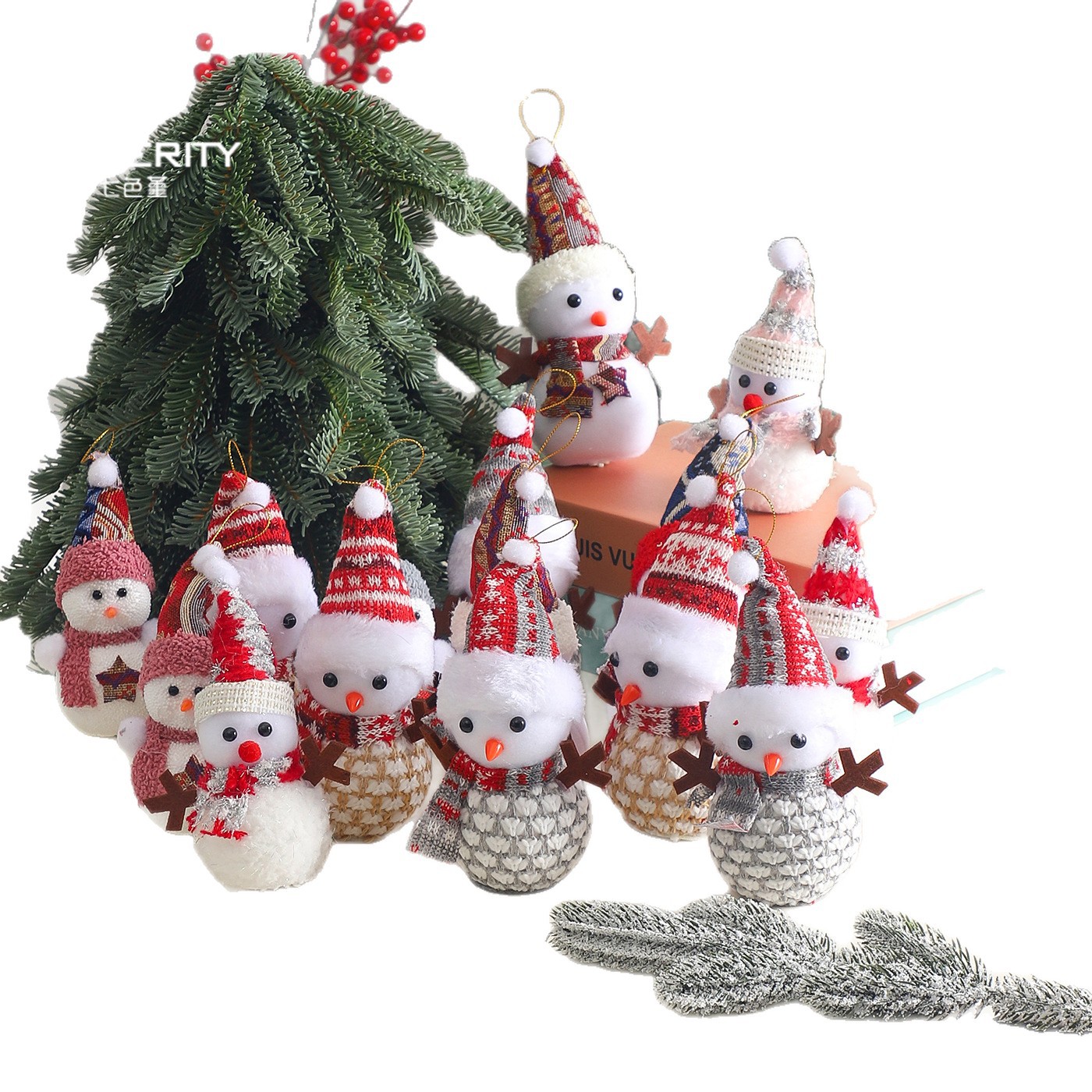 Navidad de siete colores cordier muñeca de nieve decoración floral caja floral embalaje de regalos decoración de flores suministros de embalaje festivo