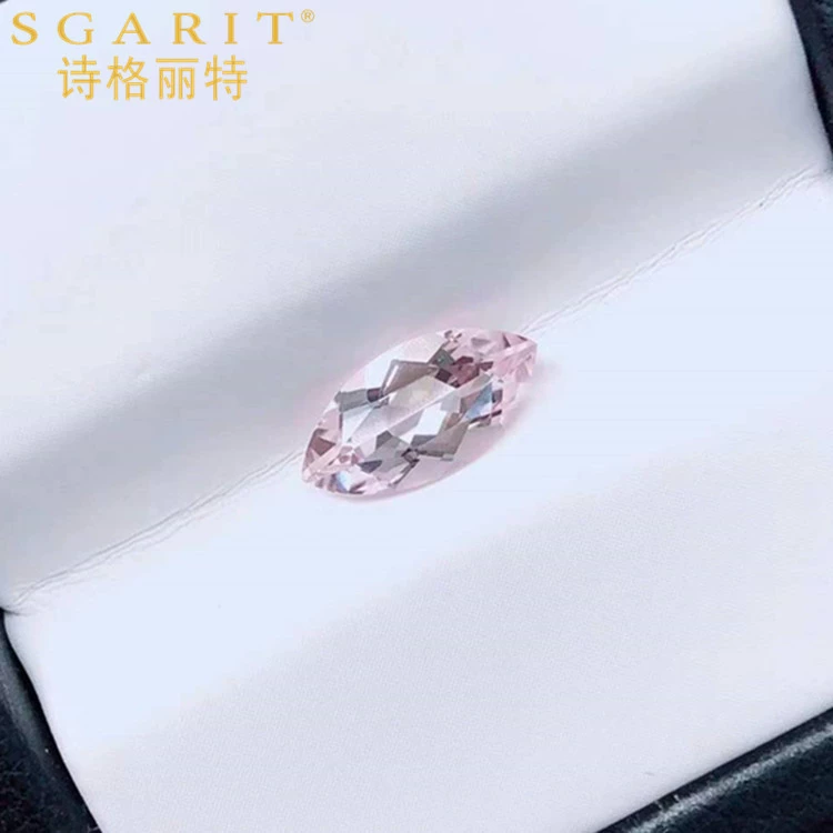 Цвет драгоценный камень сертификат 0.93ct Натуральный светло-розовый морганит голый камень кольцо кулон для женщин