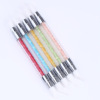 Silica gel double-sided manicure brush for manicure, carved diamond crystal, new collection, 5 pieces
