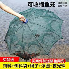 伞网加强版虾笼捕鱼网自动雨捞鱼渔网地鱼笼鱼网捞鱼鱼娄抓小龙虾