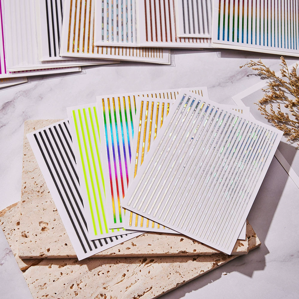 Трансграничные новые красочные линии для ногтей наклейки наклейки самоклеящиеся полоски для ногтей наклейки в вертикальную полоску для ногтей украшения