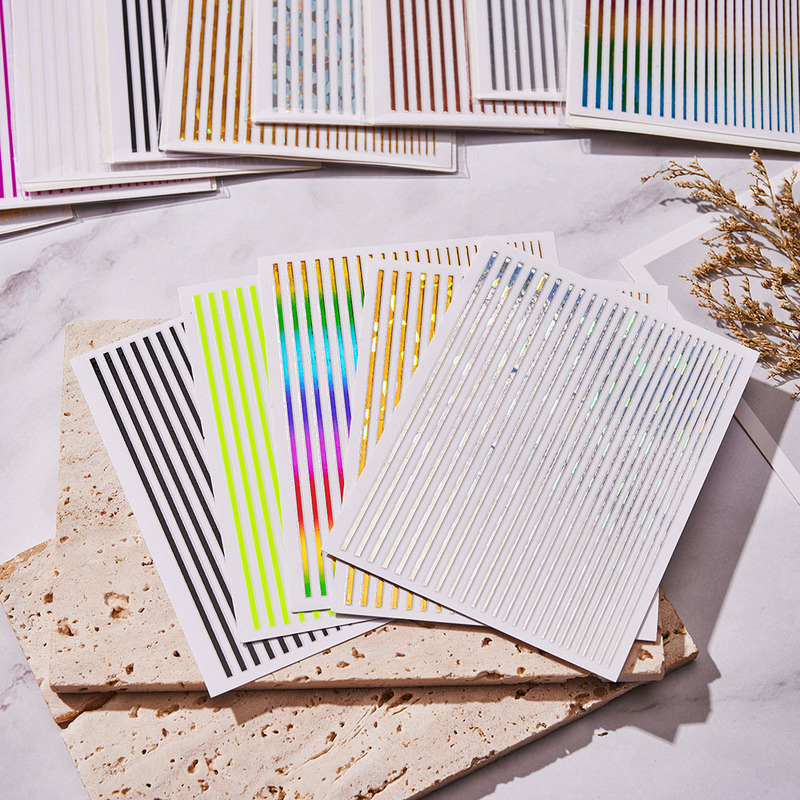 Cross-Border New Colorful Line Manicure Stickers Self-Adhesive Strip Nail Patches Vertical Strip Nail Art Decorations Cross-Border New Colorful Line Manicure Stickers Self-Adhesive Strip Nail Patches Vertical Strip Nail Art Decorations