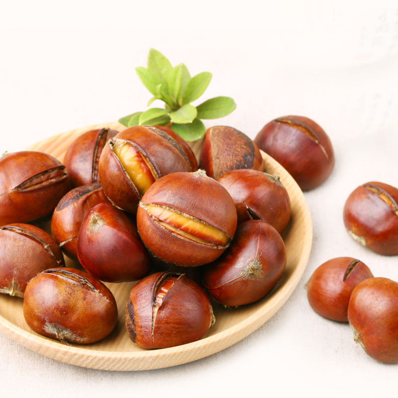 Baicaowei Laughing Mouth Chestnut 120g Box Regular 90 Packaging Leisure Snack Edible Roasted Sweet Chestnuts with Shell Coarse Chestnut Kernels