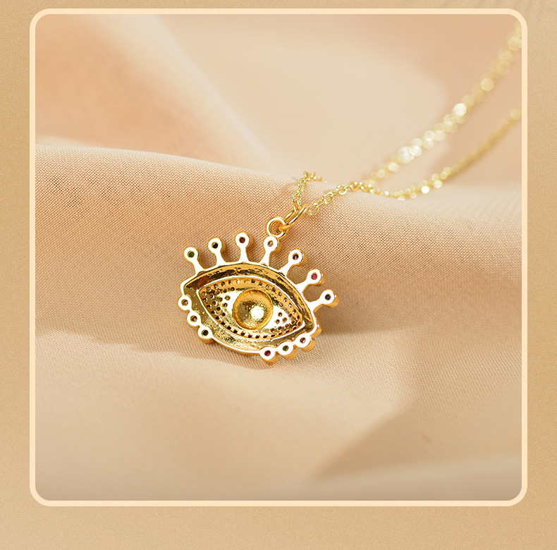 Fashion Devilu0027S Eye Copper Plating Zircon Pendant Necklace