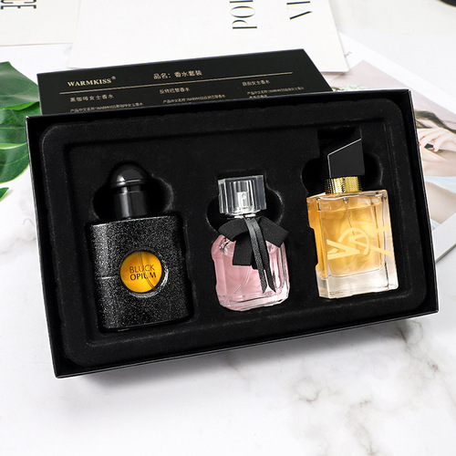 WARMKISS brand women's perfume gift box set free women's black opium reverse parfum three-piece set