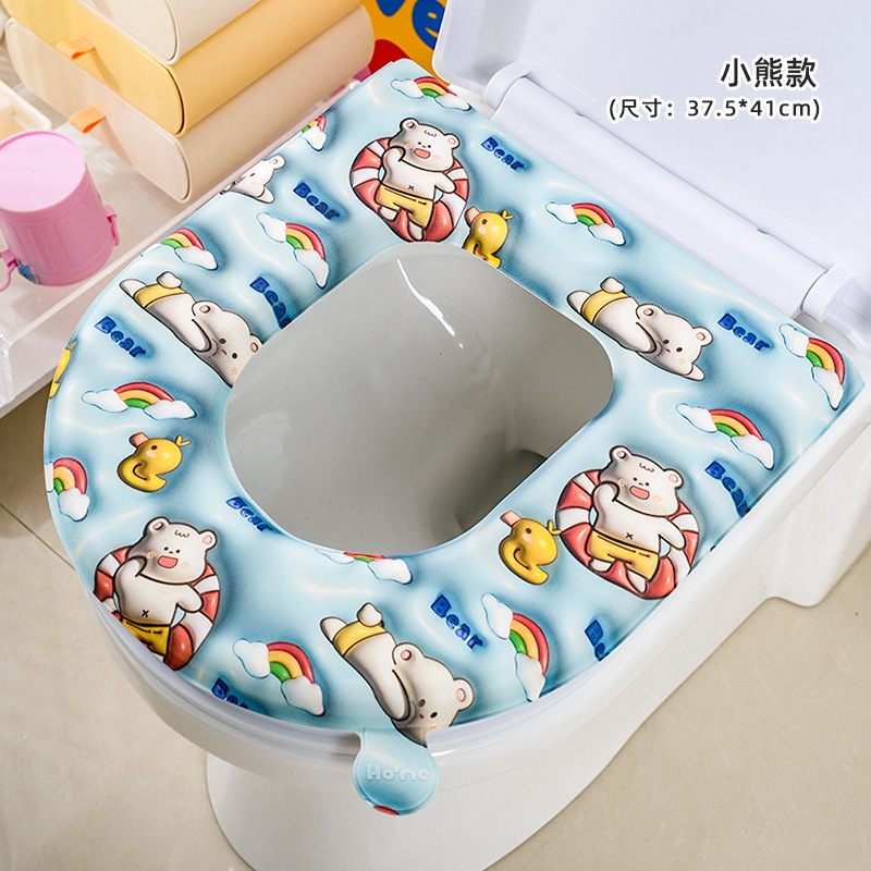 Cojín de inodoro impermeable EVA cubierta completa de verano cuatro estaciones de uso general del inodoro doméstico anillo de inodoro cojín adhesivo